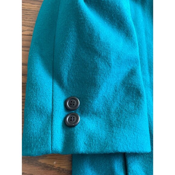 Adolfo Classics teal green double breasted two button wool coat size 22 - Picture 5 of 5